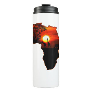 Termo Mapa De Camisas De África Tee Sol Sudafricano