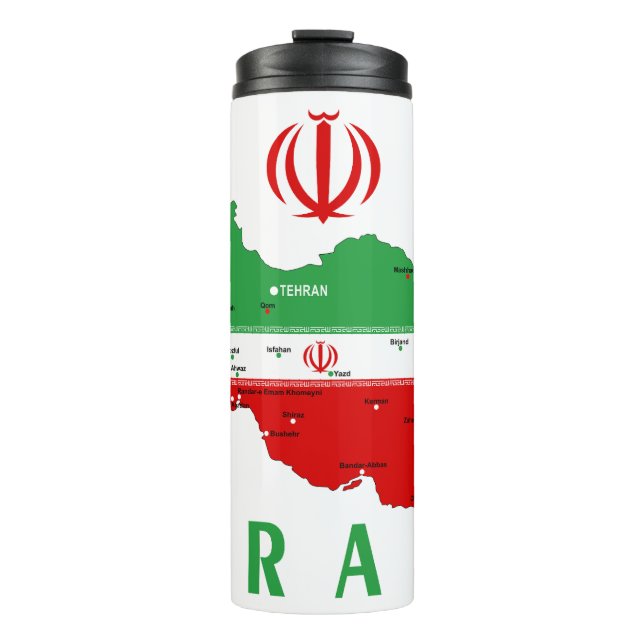 Termo Mapa de Irán con bandera y emblema (Anverso)