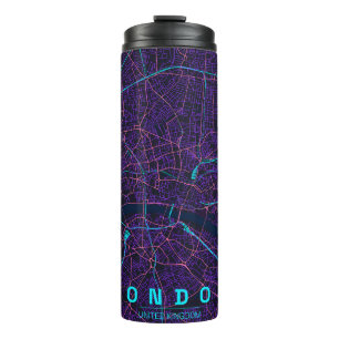Termo Mapa de la ciudad de Londres Inglaterra Diseño Neo