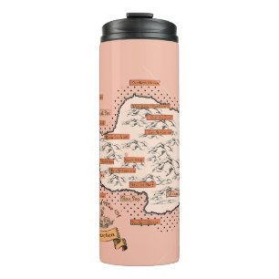 Termo Mapa de viaje ilustrado de Antártida