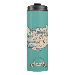 Termo Mapa de viaje ilustrado de Islandia