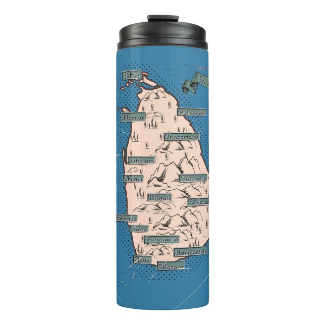Termo Mapa de viaje ilustrado de Sri Lanka (Anverso)