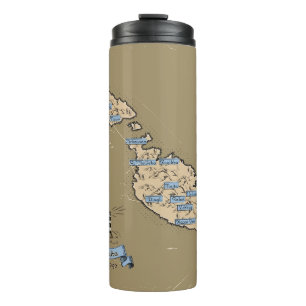 Termo Mapa de viaje ilustrado Malta