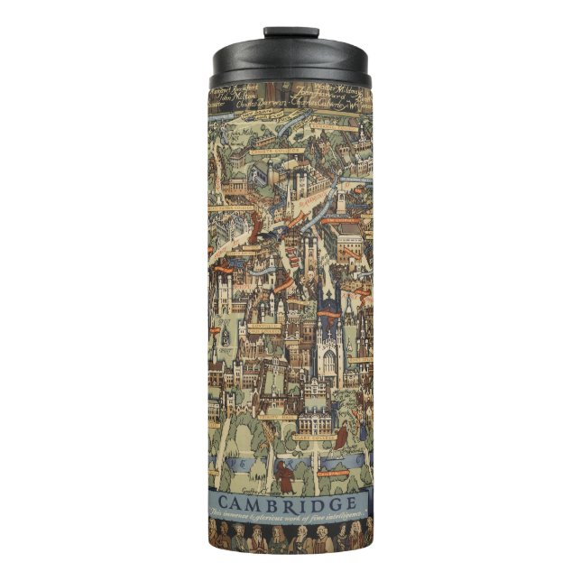 Termo Mapa ilustrado de Cambridge, Inglaterra (Anverso)
