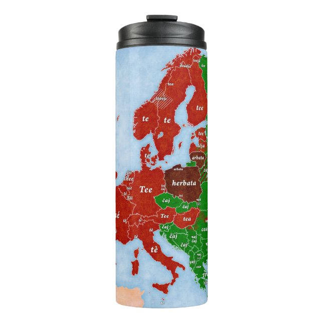 Termo Mapa lingüístico de Europa del té (Anverso)