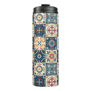 Termo Maravilloso patrón impecable blanco colorido marro