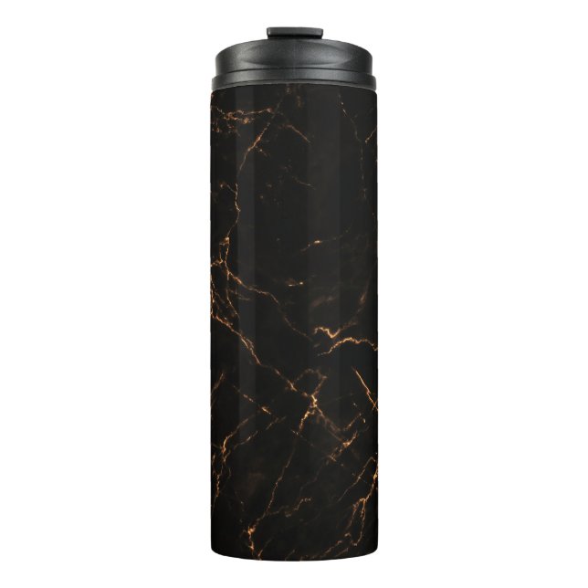Termo Marble negro de lujo: Textura elegante (Anverso)