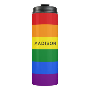 Termo Marca de arcoiris nombre personalizado tumbler