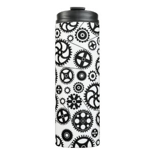 Termo marchas de bicicleta ciclismo deportivo negro blan