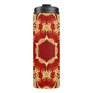 Termo Marco decorativo de ilustracion con tipo de oro de