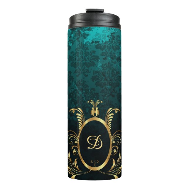 Termo Marco dorado Damask personalizado de lujo (Anverso)