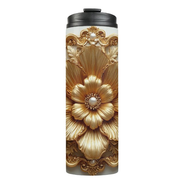 Termo Marco floral de oro lujoso (Anverso)