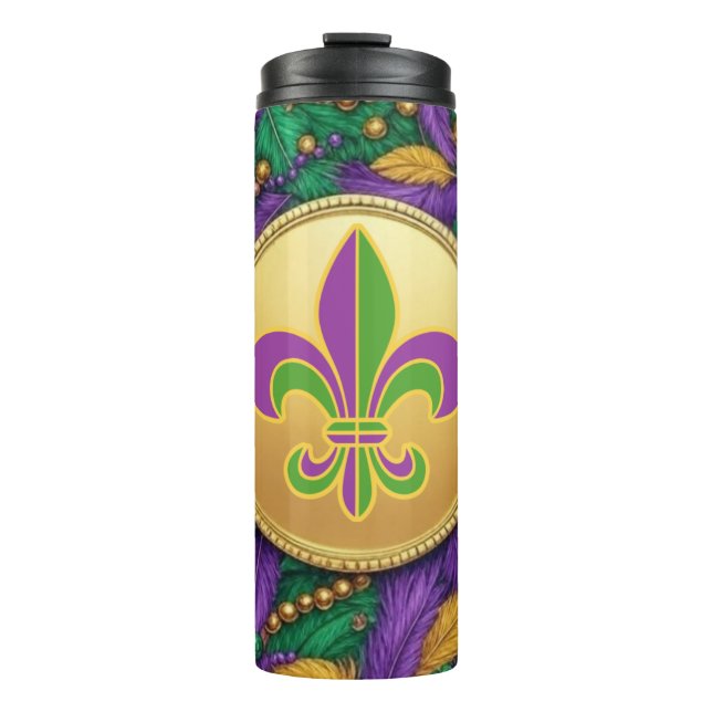Termo Mardi Gras Fleur de lis (Anverso)