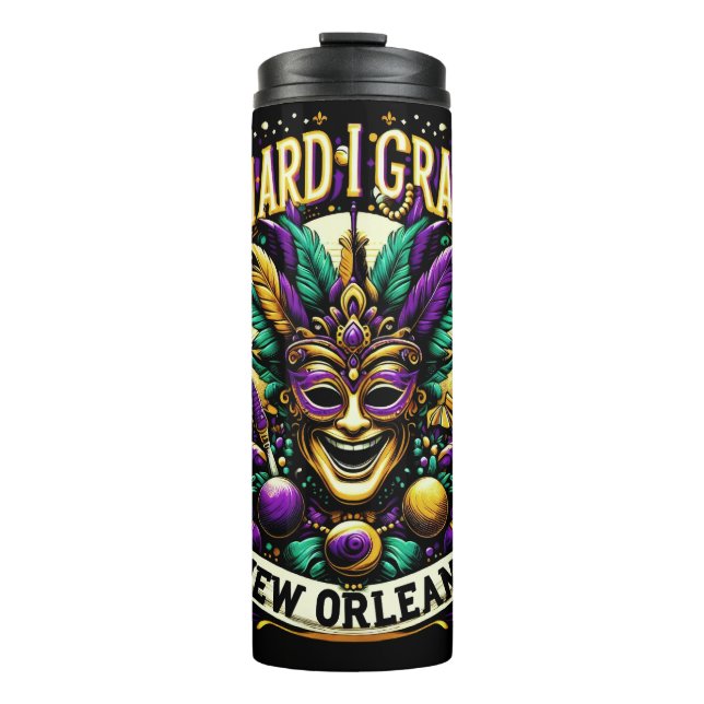 Termo Mardi Gras New Orleans Jester Mask Design (Anverso)