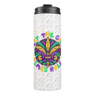 Termo Mardi Gras Que pasen los buenos tiempos