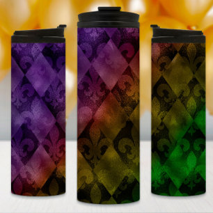 Termo Mardi Gras Tumbler, estilo arcoiris y flor