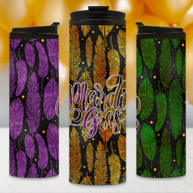 Termo Mardi Gras Tumbler, Feathers, Mardi Gras Flag (Subido por el creador)
