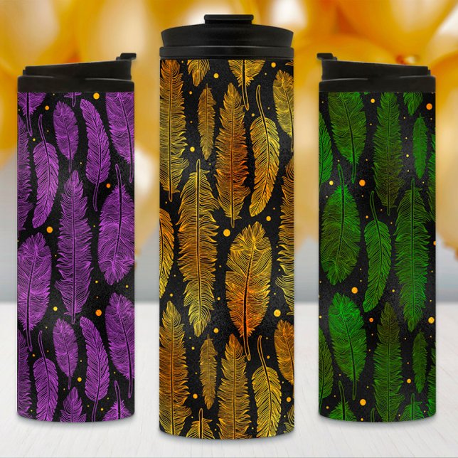 Termo Mardi Gras Tumbler, Feathers, Mardi Gras Flag (Subido por el creador)