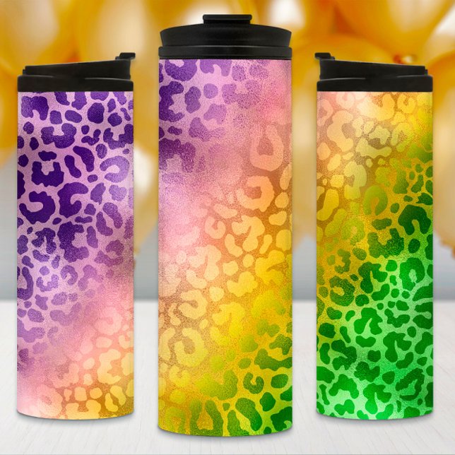 Termo Mardi Gras Tumbler, Leopardo verde morado (Subido por el creador)