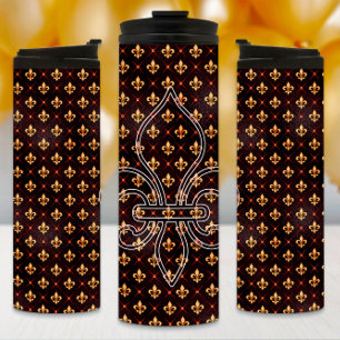 Termo Mardi Gras Tumbler, Mardi Gras Fleur de Lis