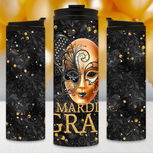 Termo Mardi Gras Tumbler, máscara de mariposa Mardi Gras (Subido por el creador)