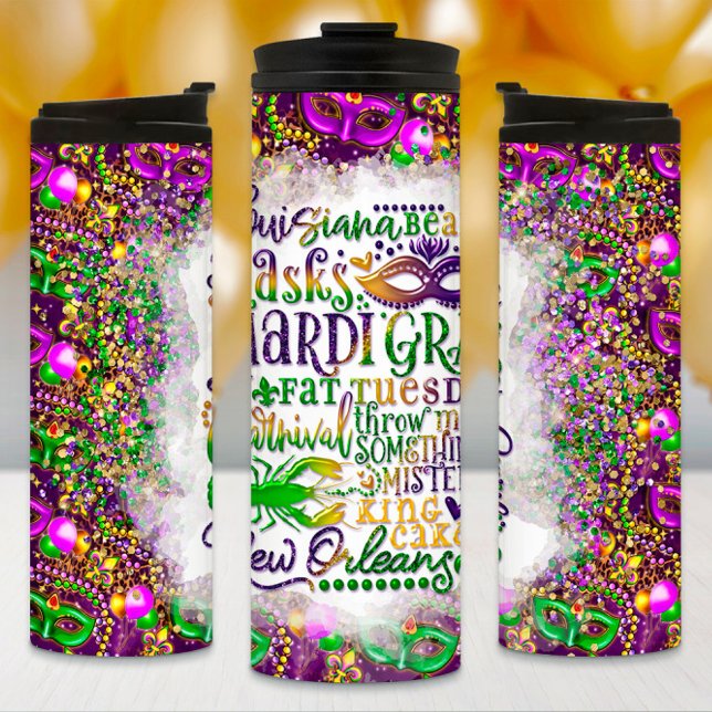 Termo Mardi Gras Tumbler, palabras del Mardi Gras (Subido por el creador)