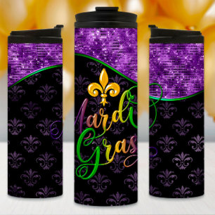 Termo Mardi Gras Tumbler, Purpurina púrpura, púrpura