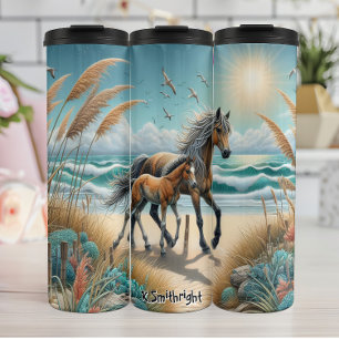 Termo Mare y Foal en la playa