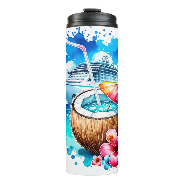 Termo Mares acuarelas para el crucero del día (Anverso)