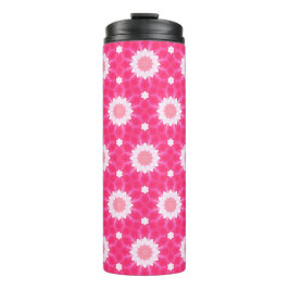 Termo margarita blanca y estrellas sobre el fondo rosado