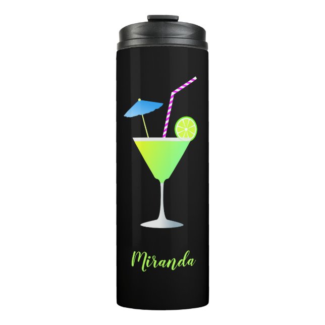 Termo Margarita Cocktail Black Neon Thermal Tumbler (Anverso)
