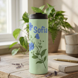 Termo Margarita floral moderna personalizada linda elega