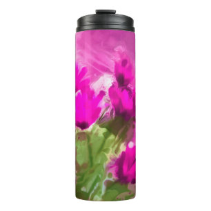 Termo Margaritas africanas con la acuarela de la púrpura