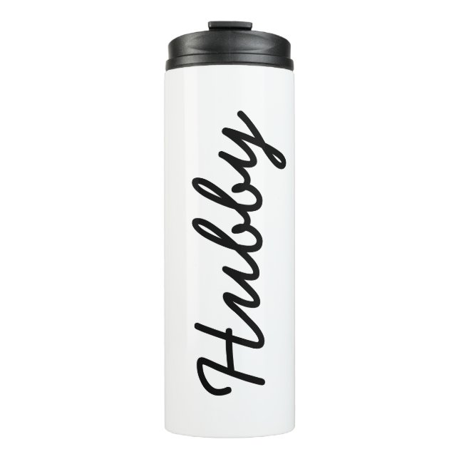 Termo Marido Hubby Guay trendy Black White Simple (Anverso)