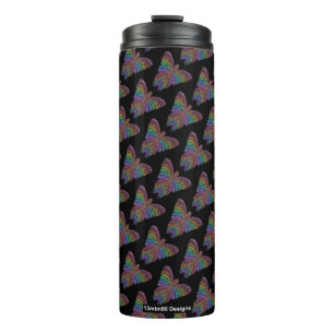 Termo Mariposa arco iris (negro) - Tumbler térmico