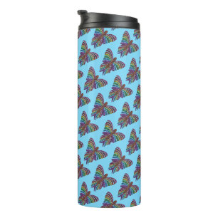 Termo Mariposa Arcoíris (azul claro) - Tumbler Térmico