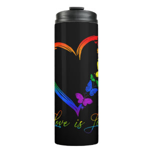 Termo Mariposa Corazón Arcoiris Amor Gay LGBT