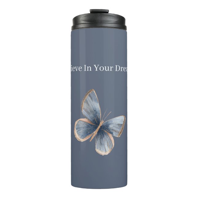 Termo Mariposa Crema Azul   (Anverso)