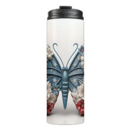 TERMO MARIPOSA PATRIÓTICA ROJA BLANCA AZUL DE EE.UU.