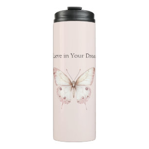 Termo Mariposa Rosa Sonrojo Cree en Sueños