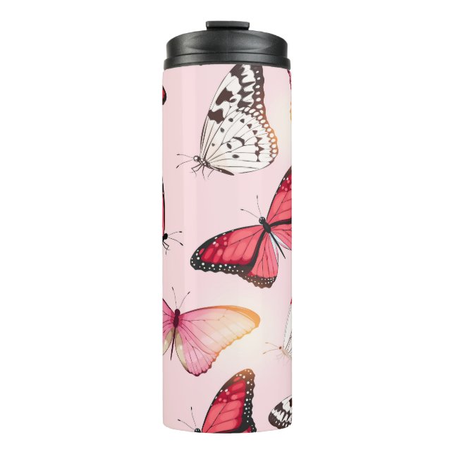 Termo Mariposa tropical detallada: patrón de cosecha (Anverso)