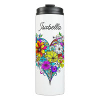 Mariposa y Corazón floral personalizada