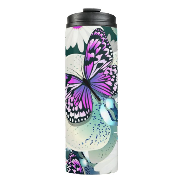 Termo Mariposa y flores (Anverso)