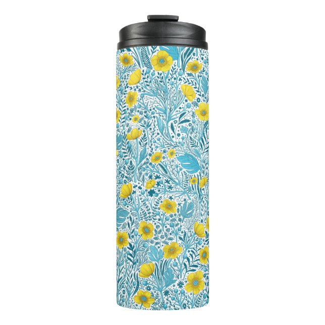 Termo Mariposas, amarillas, azules y blancas (Anverso)