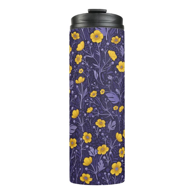 Termo Mariposas, amarillas y violetas (Anverso)