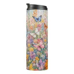 Termo Mariposas del Paraíso – Una Flor Silvestre Colorid