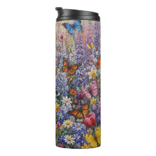 Termo Mariposas del Paraíso – Una Flor Silvestre Colorid