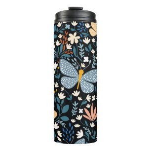 Termo Mariposas Florales: Mano Sin Marea.
