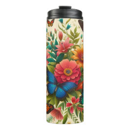 Termo Mariposas Y Flores