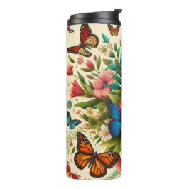 Termo Mariposas Y Flores